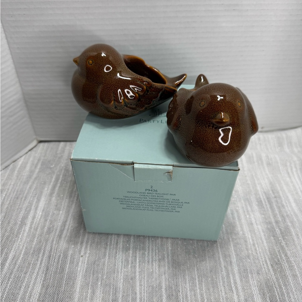 Partylite votive candle holder. Pair of birds 3“ x 5.25“ new one package.